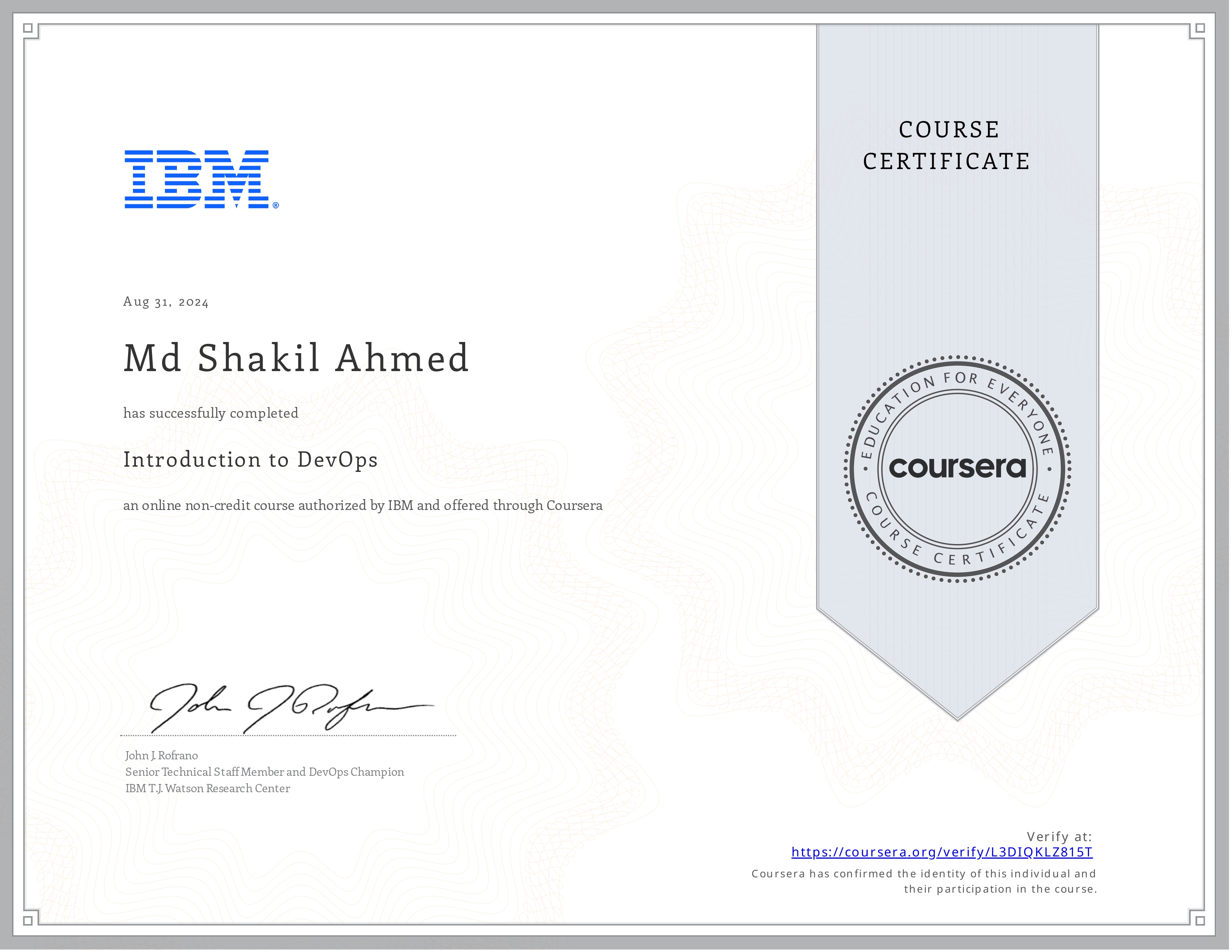 IBM DevOps Certificate